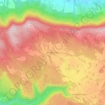 Carte topographique Onraita, altitude, relief