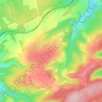 Carte topographique Écot, altitude, relief