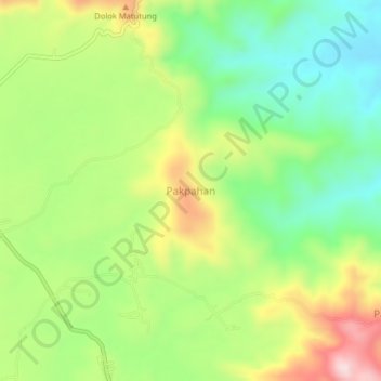 Carte topographique Pakpahan, altitude, relief