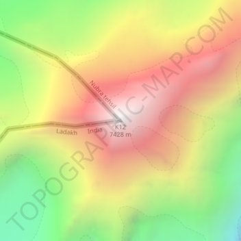 Carte topographique K12, altitude, relief