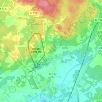 Carte topographique Jularp, altitude, relief