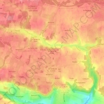 Carte topographique Brunelay de Haut, altitude, relief