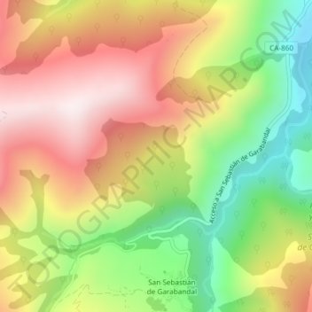 Carte topographique Garabandal, altitude, relief