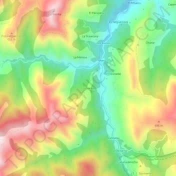 Carte topographique La Comba, altitude, relief