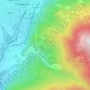 Carte topographique Lottano, altitude, relief