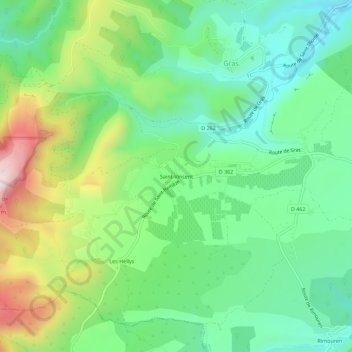 Carte topographique Saint-Vincent, altitude, relief