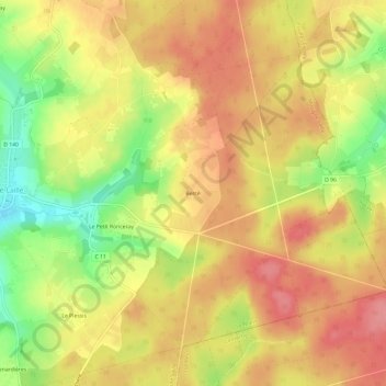 Carte topographique Bercé, altitude, relief