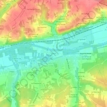 Carte topographique Le Port, altitude, relief