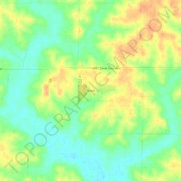 Carte topographique Amish, altitude, relief