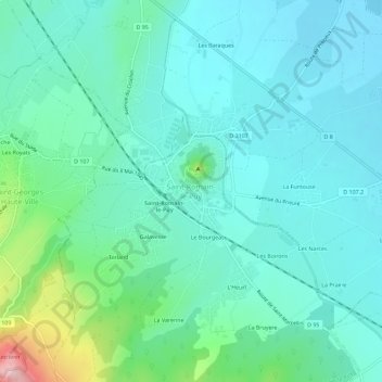 Carte topographique Saint-Romain-le-Puy, altitude, relief