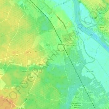 Carte topographique Lartigalot, altitude, relief