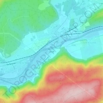 Carte topographique Corcelle, altitude, relief