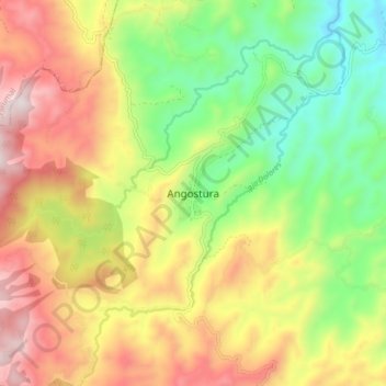 Carte topographique Angostura, altitude, relief