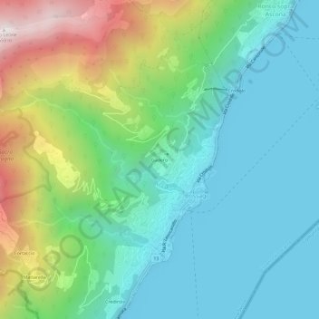 Carte topographique Gadero, altitude, relief
