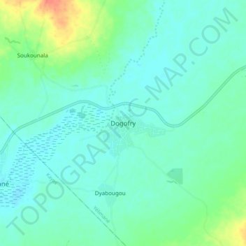 Carte topographique Dogofry, altitude, relief