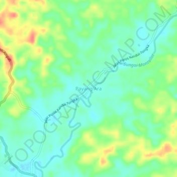 Carte topographique Payang Ara, altitude, relief