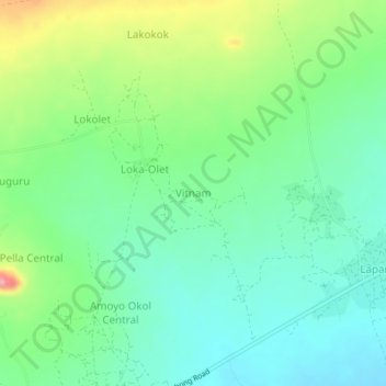 Carte topographique Vitnam, altitude, relief