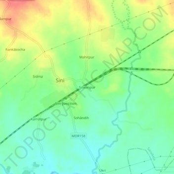 Carte topographique Sowanpur, altitude, relief