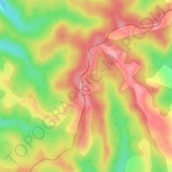 Carte topographique Teius, altitude, relief