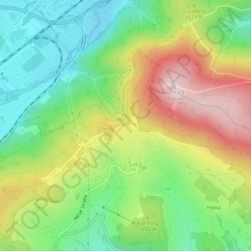 Carte topographique Schwarzwald, altitude, relief