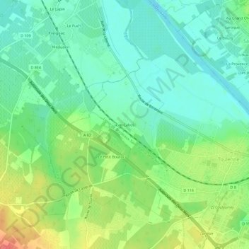 Carte topographique Jean Cabos, altitude, relief