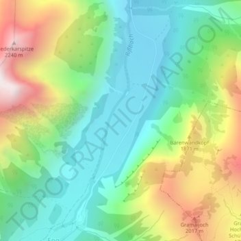 Carte topographique Großer Ahornboden, altitude, relief
