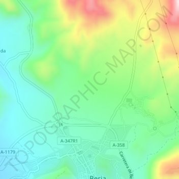 Carte topographique Llano de Vilches, altitude, relief