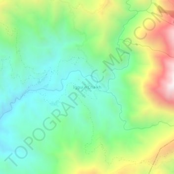 Carte topographique Iggui n'Chaïkh, altitude, relief