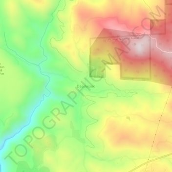 Carte topographique Deadwood, altitude, relief