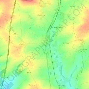 Carte topographique Essouvert, altitude, relief