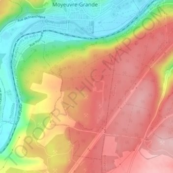 Carte topographique Côte de Malancourt, altitude, relief