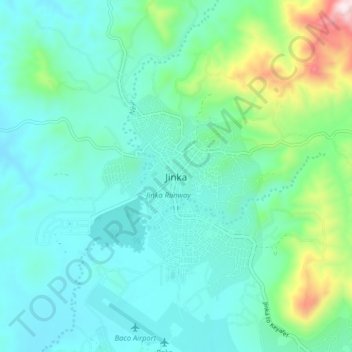Carte topographique Jinka, altitude, relief