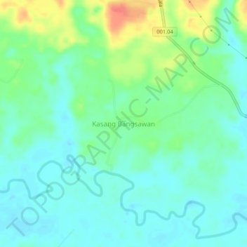 Carte topographique Kasang Bangsawan, altitude, relief
