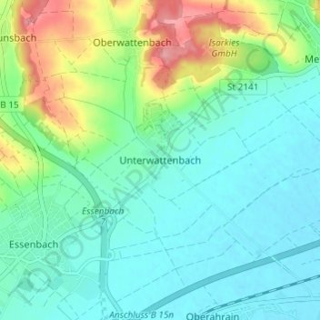Carte topographique Unterwattenbach, altitude, relief