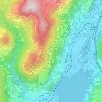 Carte topographique Cimo, altitude, relief