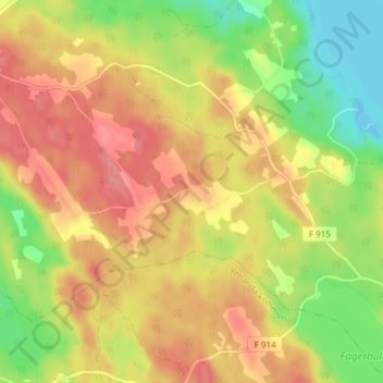 Carte topographique Svallarp, altitude, relief