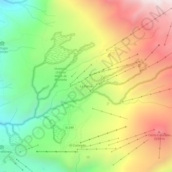 Carte topographique La Parva, altitude, relief