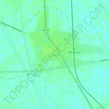 Carte topographique Debagram, altitude, relief