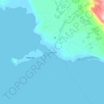 Carte topographique Elafonisi Beach, altitude, relief