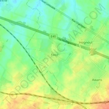 Carte topographique Fooz, altitude, relief