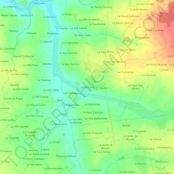 Carte topographique Le Pont Tual, altitude, relief