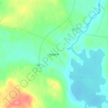 Carte topographique Hjoggböle, altitude, relief