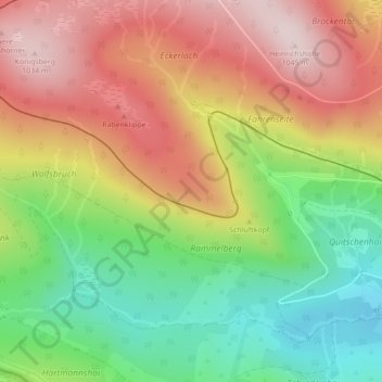 Carte topographique Kanzelklippe, altitude, relief