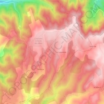 Carte topographique Signoret, altitude, relief