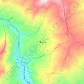 Carte topographique Tibirita, altitude, relief