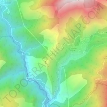 Carte topographique Rimplas, altitude, relief