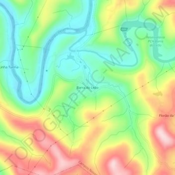 Carte topographique Barra do Leão, altitude, relief