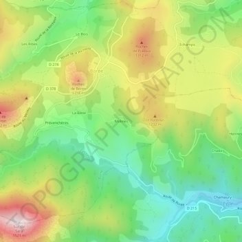 Carte topographique Molines, altitude, relief