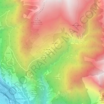 Carte topographique Montdenis, altitude, relief