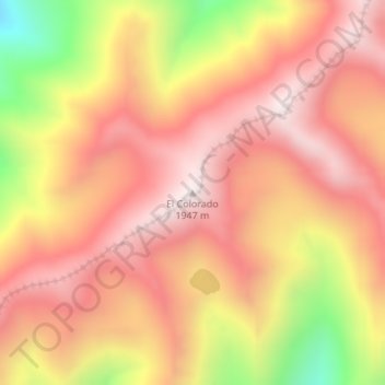 Carte topographique El Colorado, altitude, relief